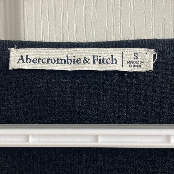 Abercrombie & Fitch Black Ribbed Bodysuit Long Sleeve’s Square Neck Sz S - Picture 12 of 13